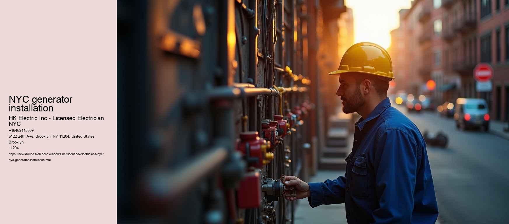 NYC generator installation